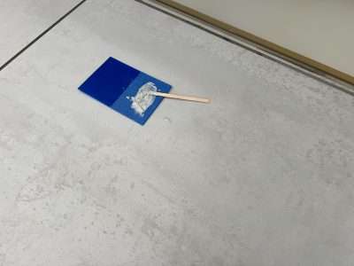 Ceramic Floor Tile Chip Repair Scaled | Mixing the colour matched filler