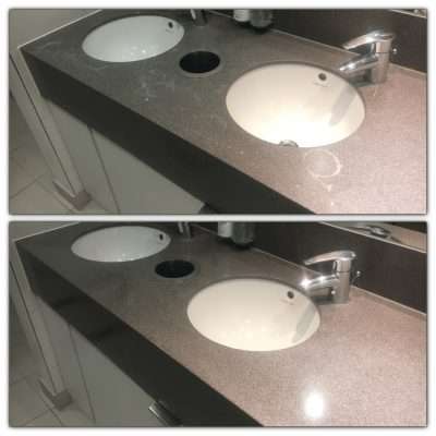 Corian Etch Burn Polishing Repairs | Before and after look