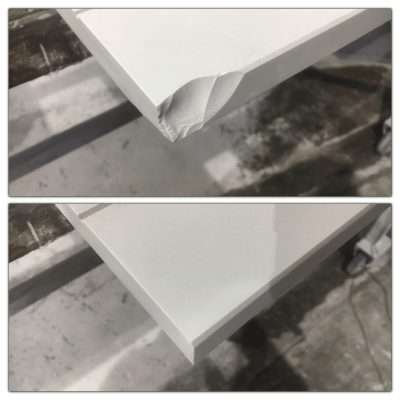 Dekton Chip Repairs | Chip repair before and after