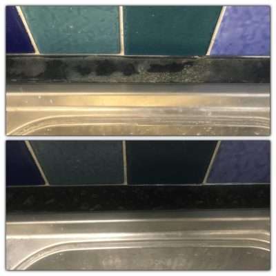 Formica Laminate Kitchen Top Repair | Before and after the repair 
