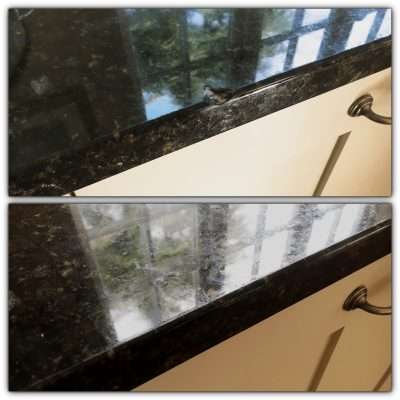 Granite Kitchen Top Edge Repair | Before and after