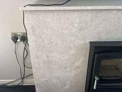 Marble Fireplace Surround Crack Repair Scaled | After repair, damage is almost not detectable