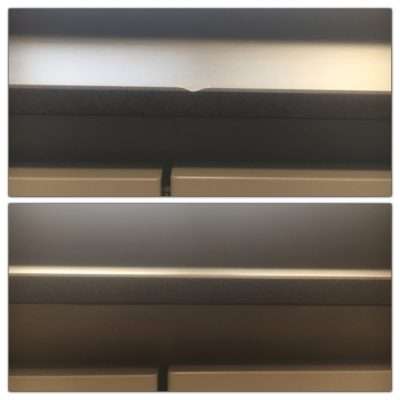 Neolith Barro Edge Chip Repair | Before and after of the profile