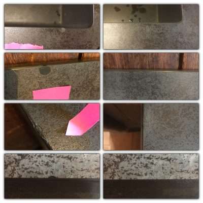 Neolith Iron Grey Chip Repairs | Before and afters 