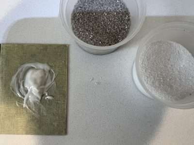 Quartz Worktop Drill Fill Colour Correction Scaled | Mix the resin and quartz filler to match the stone texture and colour