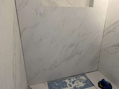 Shower Wall Porcelain Tile Crack Repair Scaled | Owner very happy!