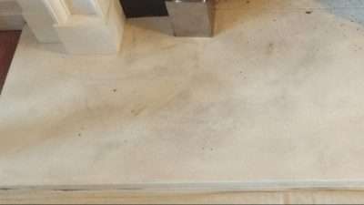 Fireplace Deep Clean And Colour Enhancement | Hearth soot stains close up.